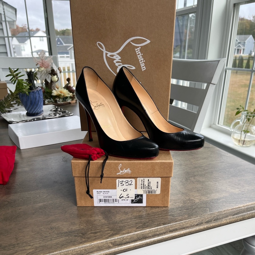 Christian Louboutin Black Heels with Signature Red Sole